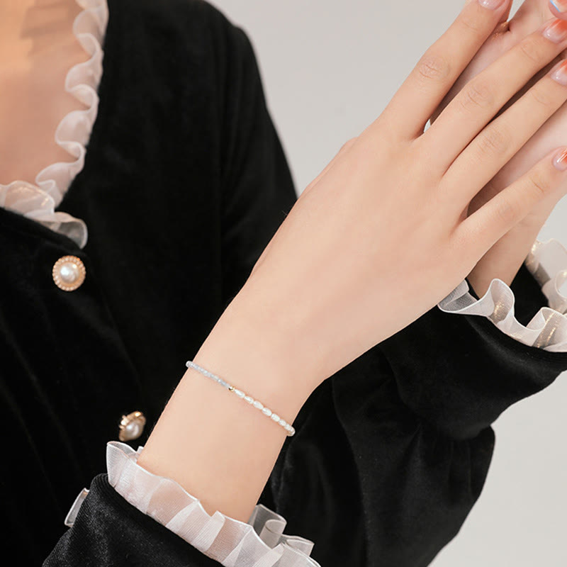 Bracelet Sagesse en Perles Turquoises de 2 mm