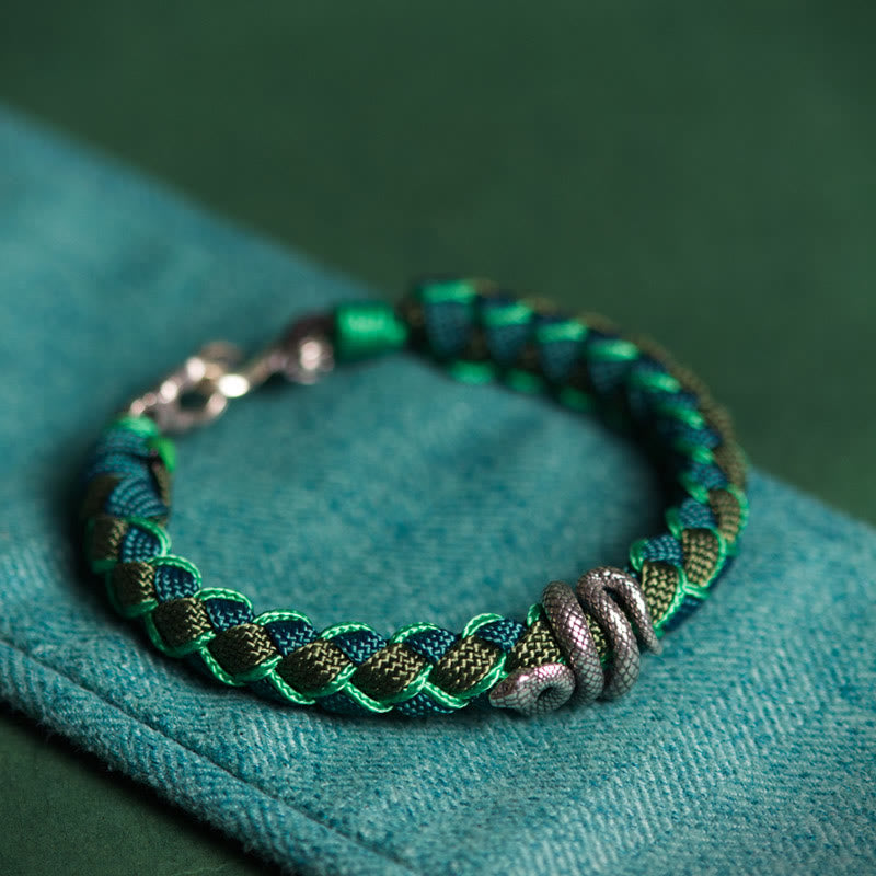 999 Sterling Silver Year of the Snake Protection Bracelet