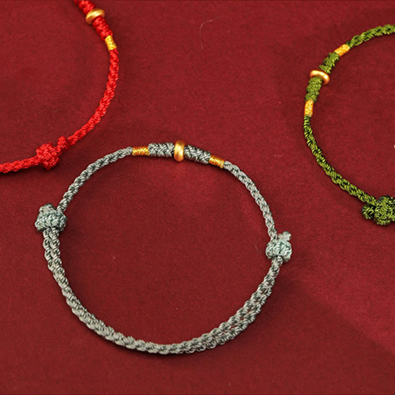 999 Gold Red String Protection Bracelet & Anklet for Luck