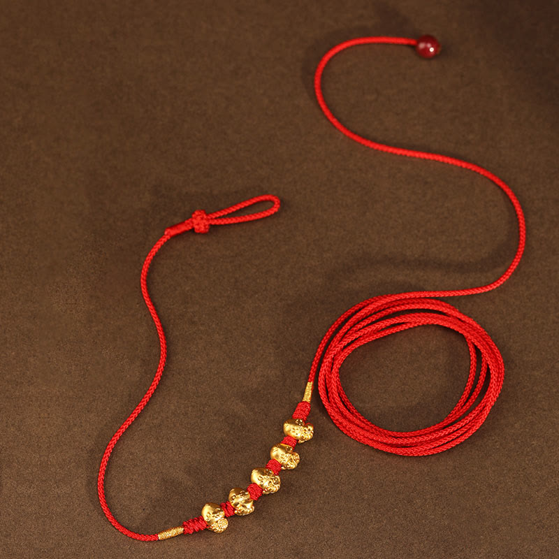 999 Gold Snake Red String Belly Chain for Protection & Prosperity