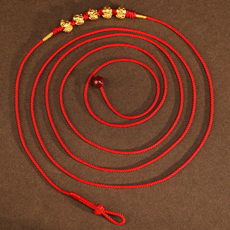 999 Gold Snake Red String Belly Chain for Protection & Prosperity