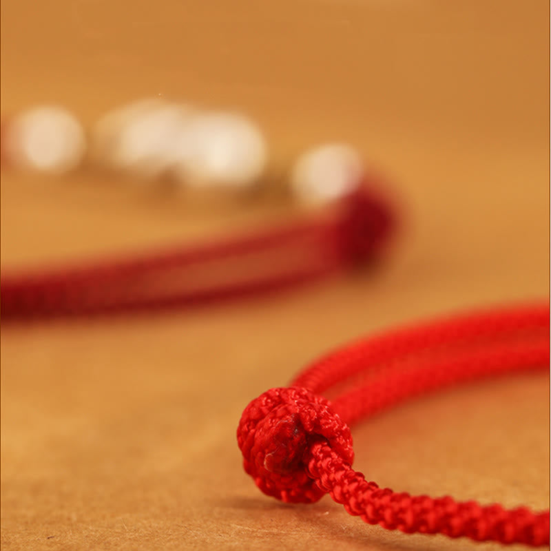 Bracelet de cheville serpent en argent sterling avec fil rouge