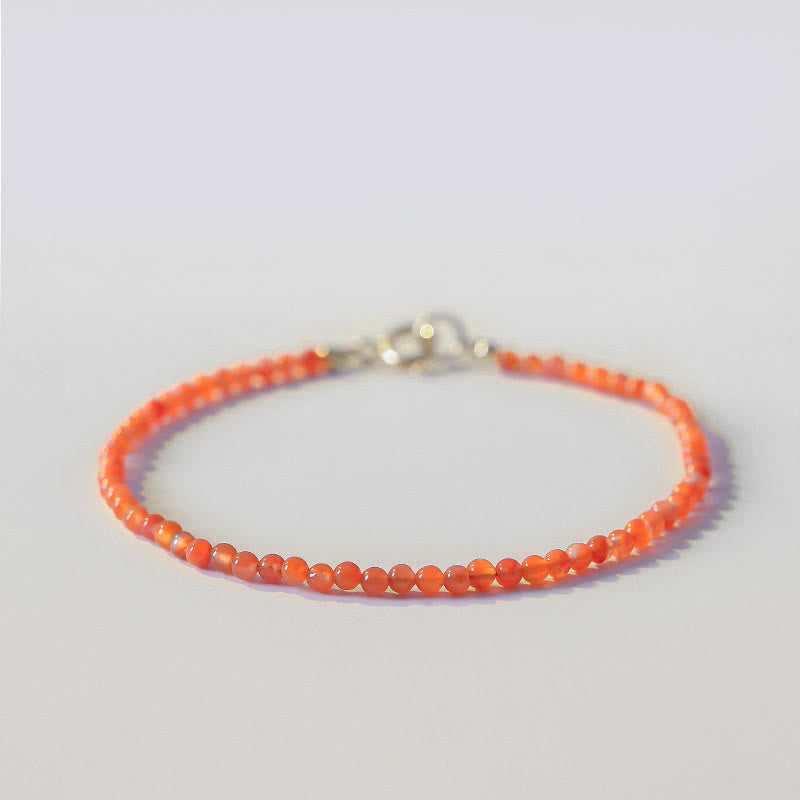 3mm Cherry Red Agate Confidence Bracelet