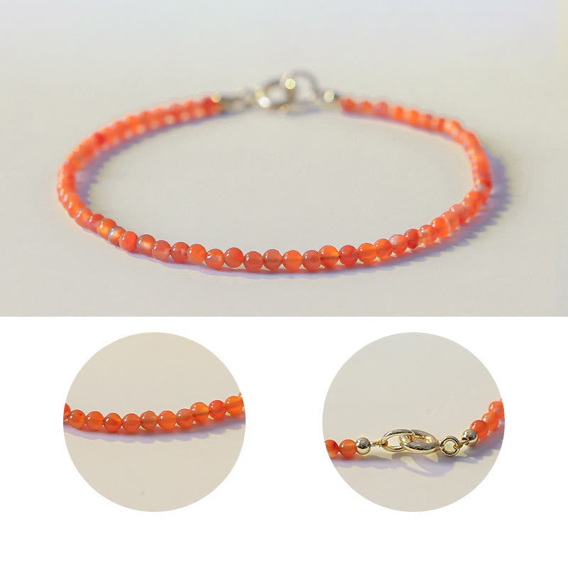 3mm Cherry Red Agate Confidence Bracelet