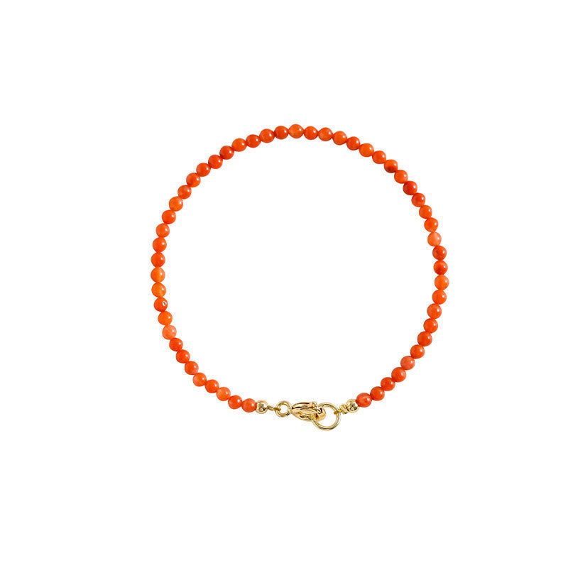 3mm Cherry Red Agate Confidence Bracelet
