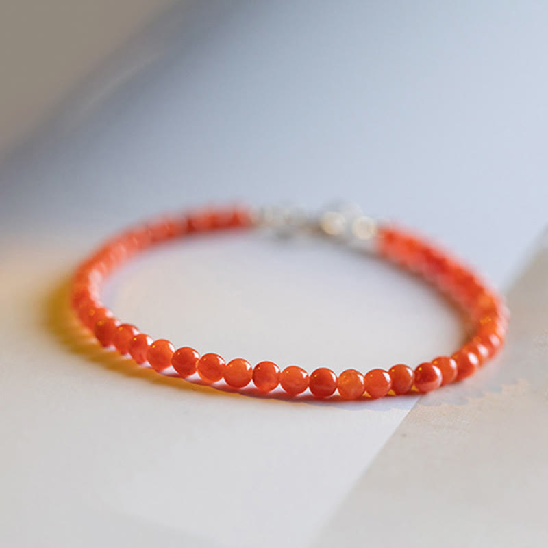 3mm Cherry Red Agate Confidence Bracelet