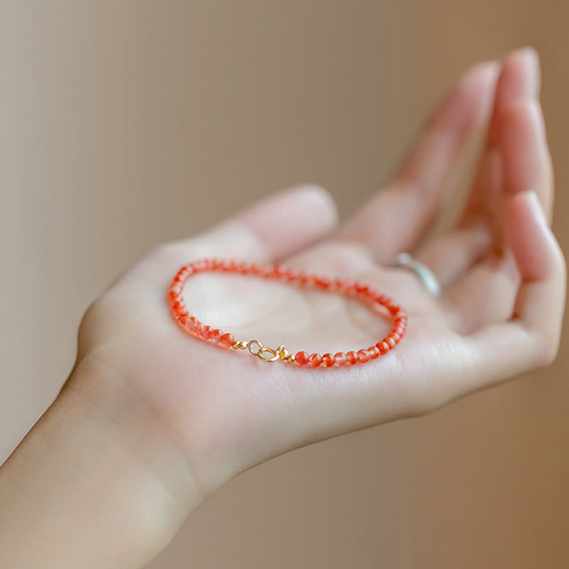 3mm Cherry Red Agate Confidence Bracelet