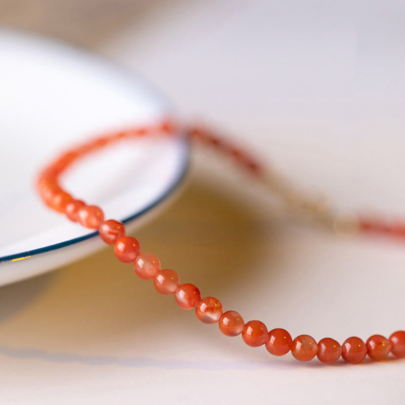 3mm Cherry Red Agate Confidence Bracelet