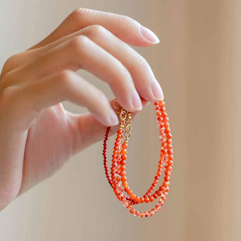 3mm Cherry Red Agate Confidence Bracelet