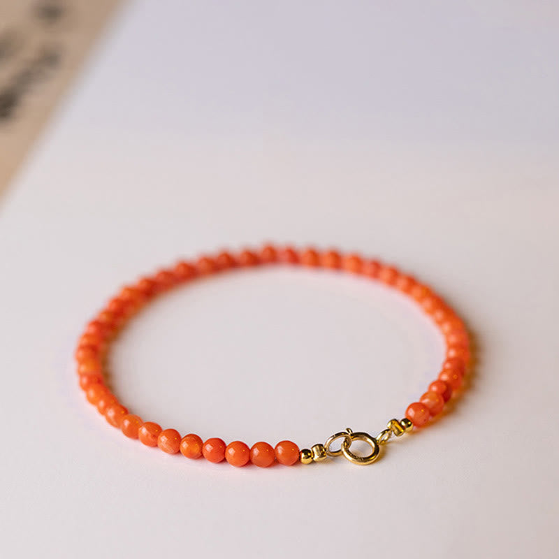 3mm Cherry Red Agate Confidence Bracelet