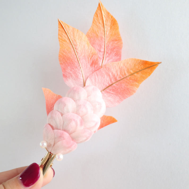 Yangzhou Velvet Flower Koi Fish Brooch or Hair Clip