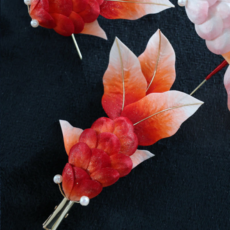 Yangzhou Velvet Flower Koi Fish Brooch or Hair Clip