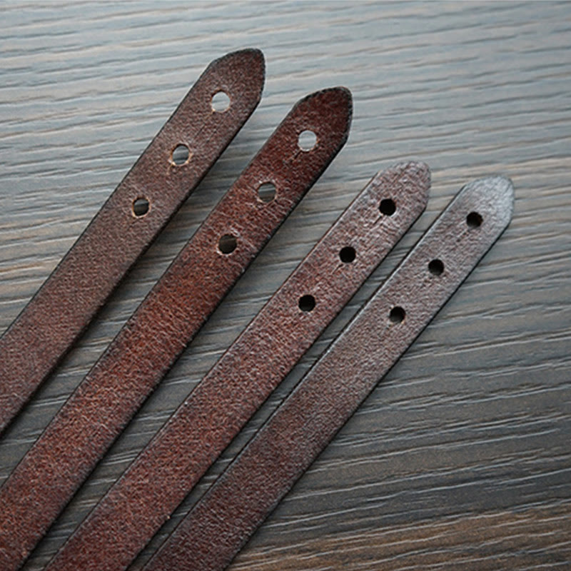 Vintage Printed Leather Spiritual Bracelet with Copper Balance