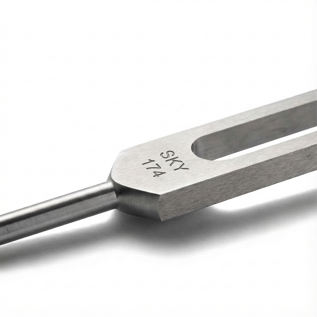 Ensemble de diapasons à résonance longue avec étui et percuteur, thérapie sonore