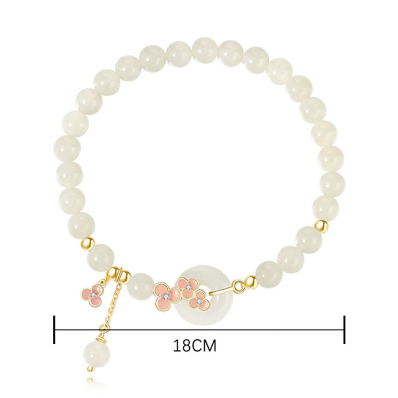 Natural Hetian Jade Peace Buckle Bracelet Necklace