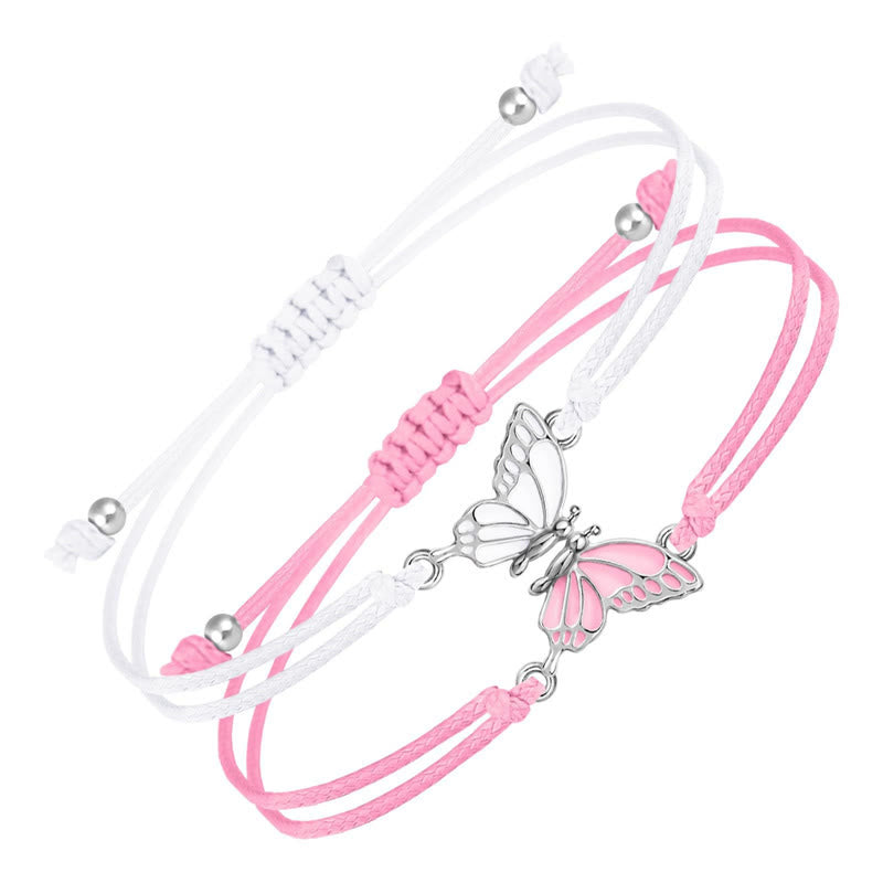 Handmade Braided Butterfly Freedom Bracelet (Set of 2)