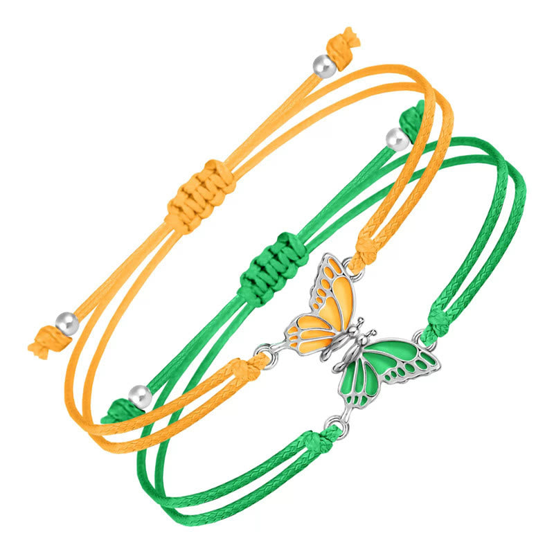Handmade Braided Butterfly Freedom Bracelet (Set of 2)