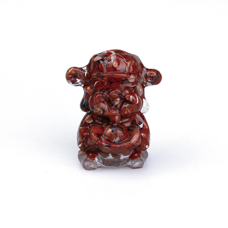 Amethyst God of Wealth Crystal Resin Feng Shui Decor 5.6cm