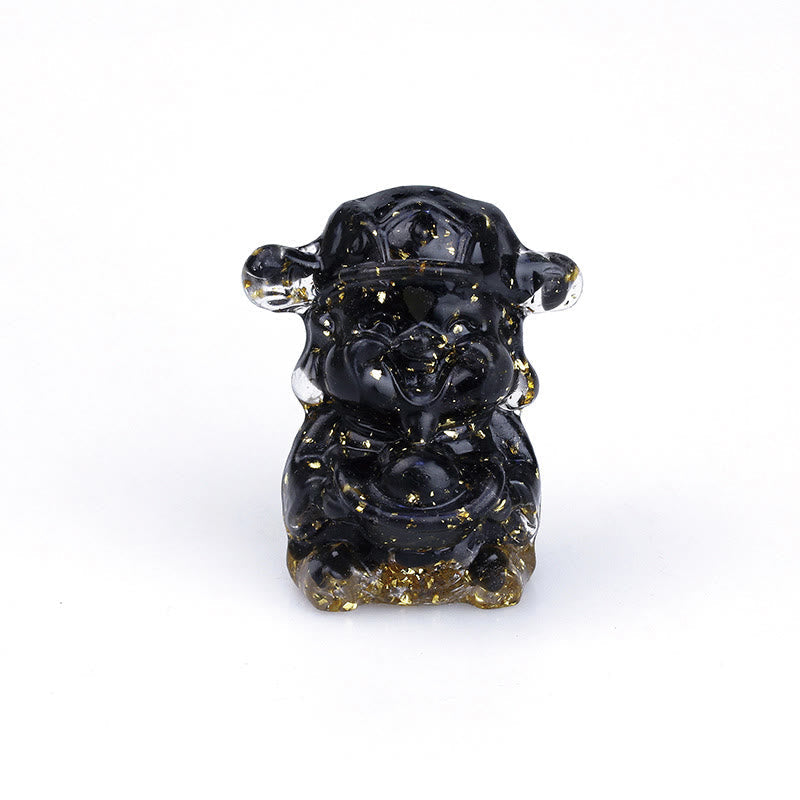 Amethyst God of Wealth Crystal Resin Feng Shui Decor 5.6cm