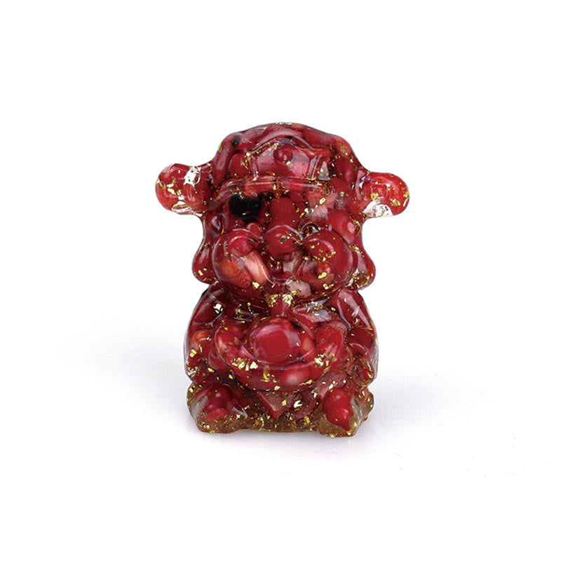 Amethyst God of Wealth Crystal Resin Feng Shui Decor 5.6cm