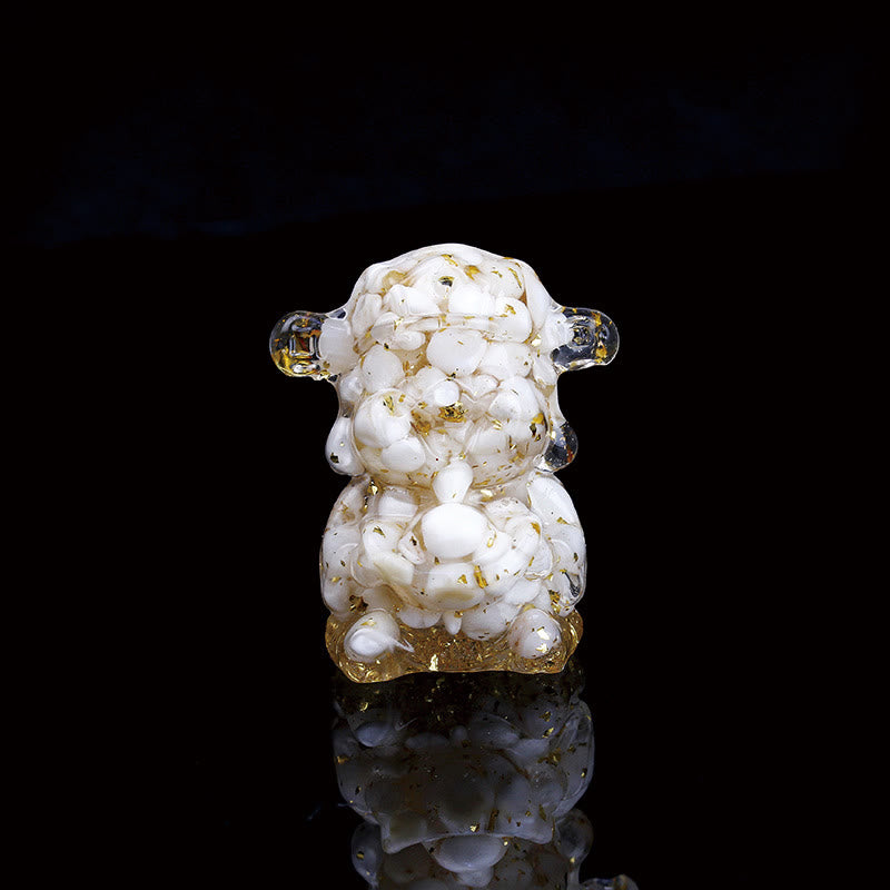 Amethyst God of Wealth Crystal Resin Feng Shui Decor 5.6cm