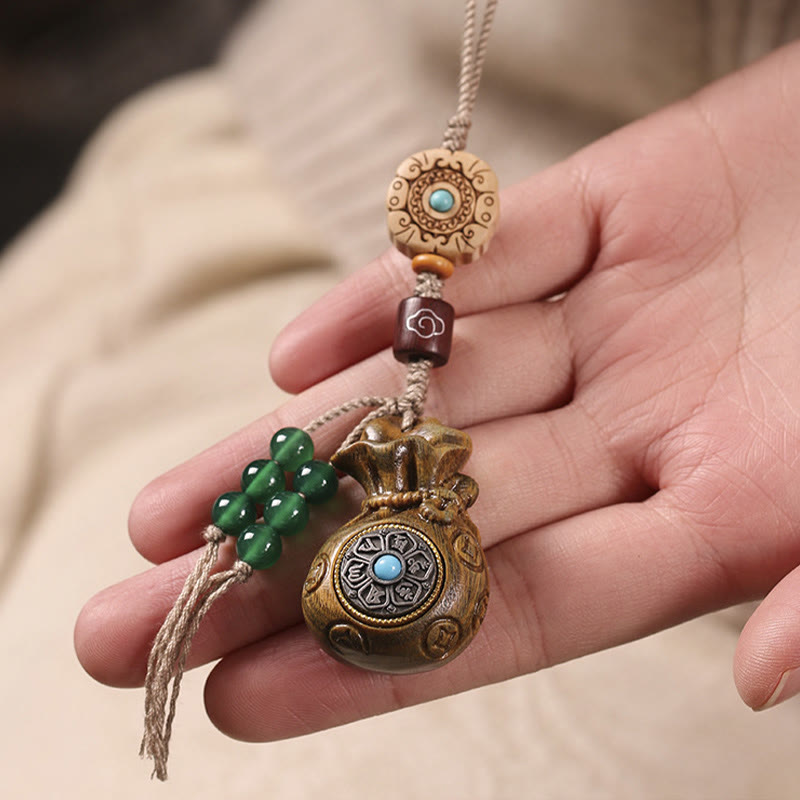 Sandalwood Om Mani Padme Hum Key Chain & Phone Hanging