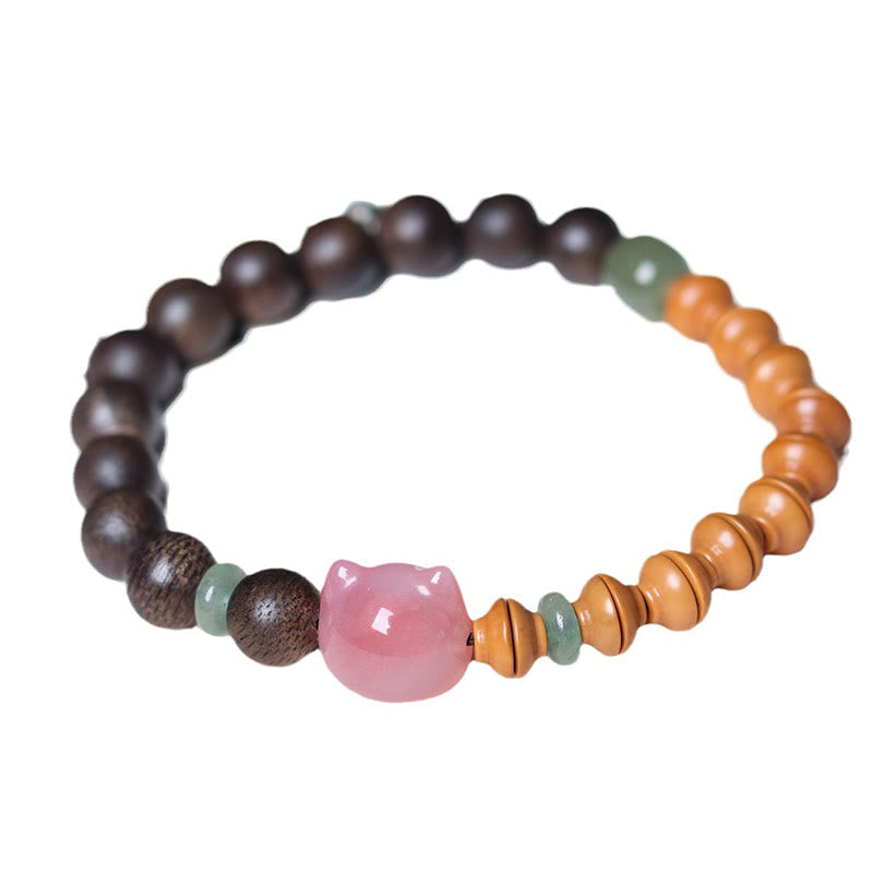 6mm Agarwood Agate Cat Balance Bracelet