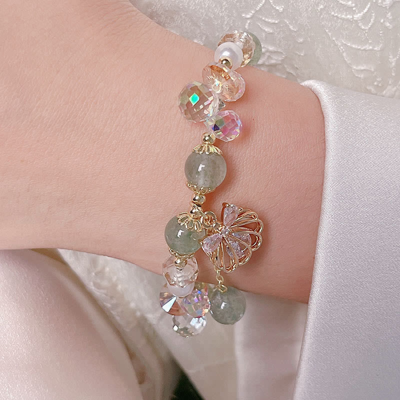 8mm Strawberry Quartz Pearl Bracelet for Healing and Love