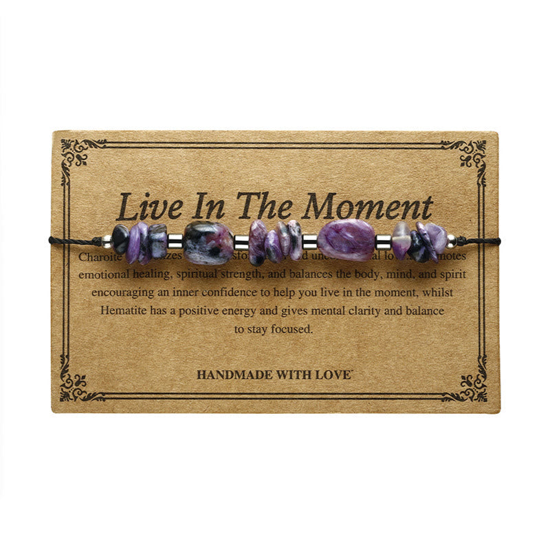 Charoite Hematite Spiritual Bracelet for Focus and Healing