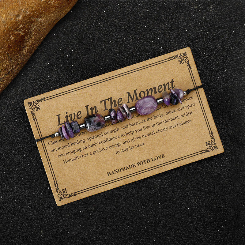Charoite Hematite Spiritual Bracelet for Focus and Healing