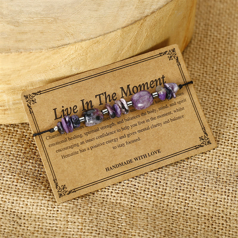 Charoite Hematite Spiritual Bracelet for Focus and Healing