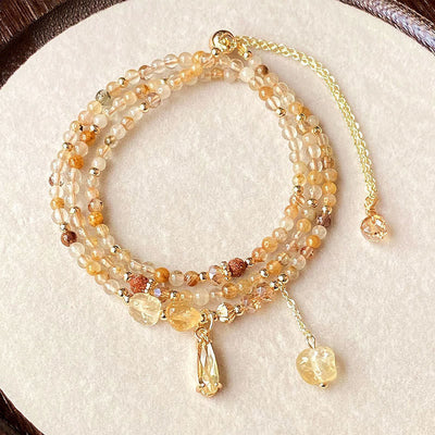 Bracelet Plaisir Multicouche Citrine 3 mm