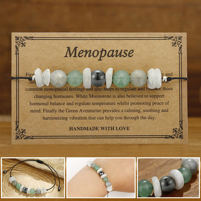 Bracelet de guérison de la ménopause en labradorite avec pierre de lune et aventurine
