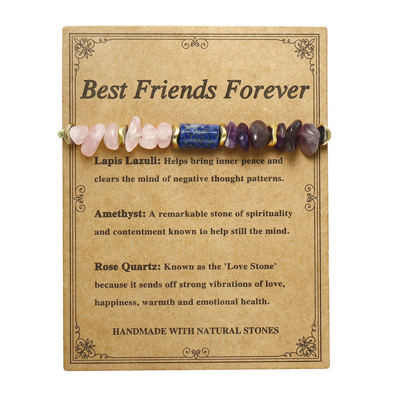Bracelet de guérison en améthyste, quartz rose et lapis-lazuli