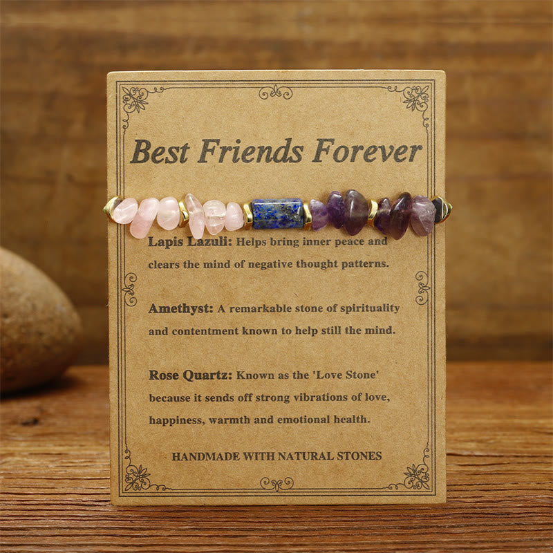 Amethyst Rose Quartz Lapis Lazuli Healing Bracelet