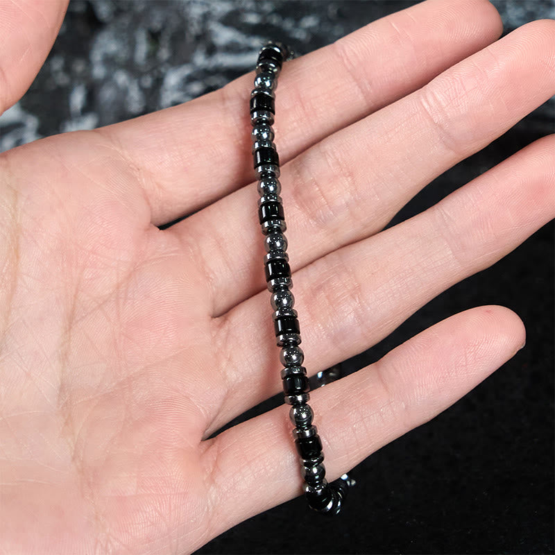 4mm Hematite Spiritual Bracelet for Grounding & Focus
