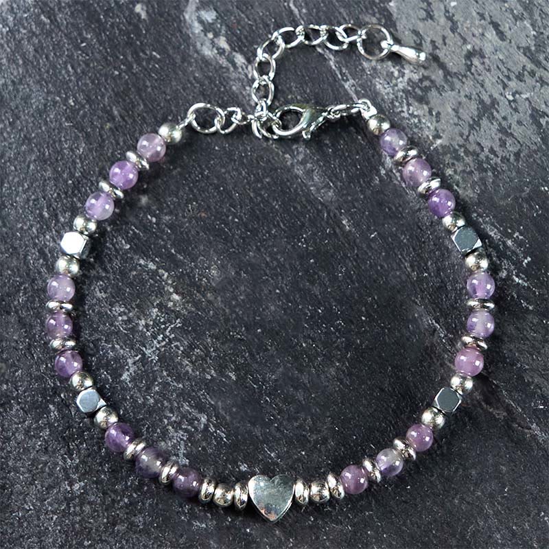 8mm Amethyst Healing Energy Bracelet for Balance