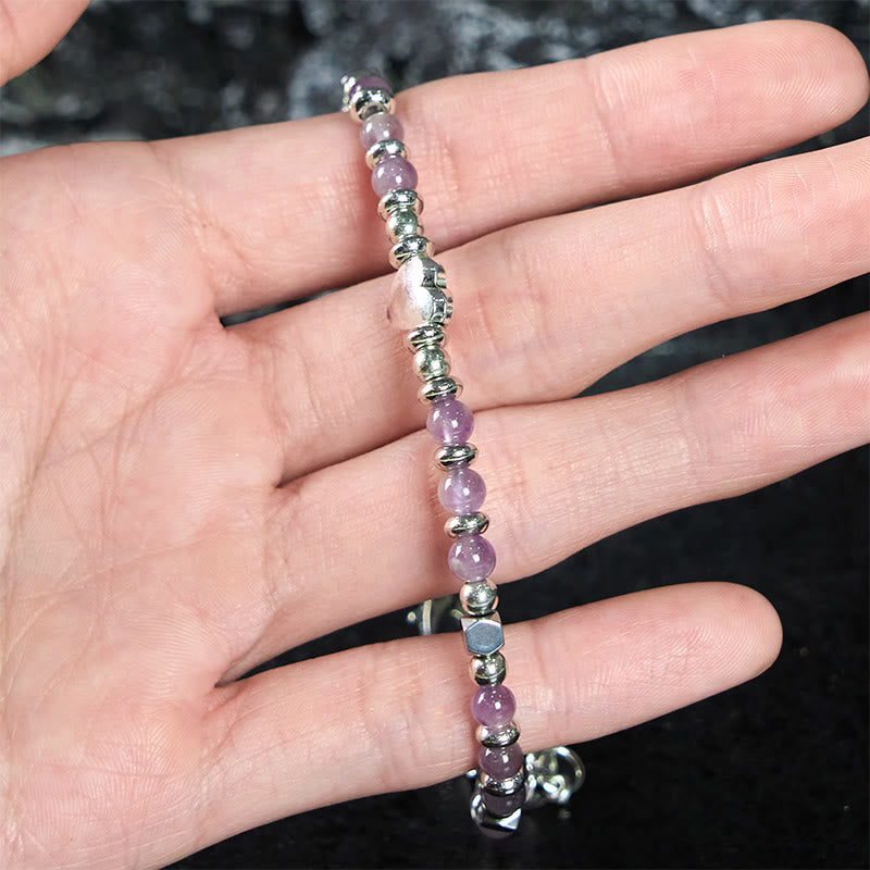 8mm Amethyst Healing Energy Bracelet for Balance