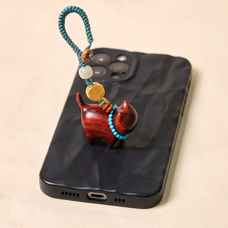 Hetian Jade & Sandalwood Fu Abundance Spiritual Key Chain