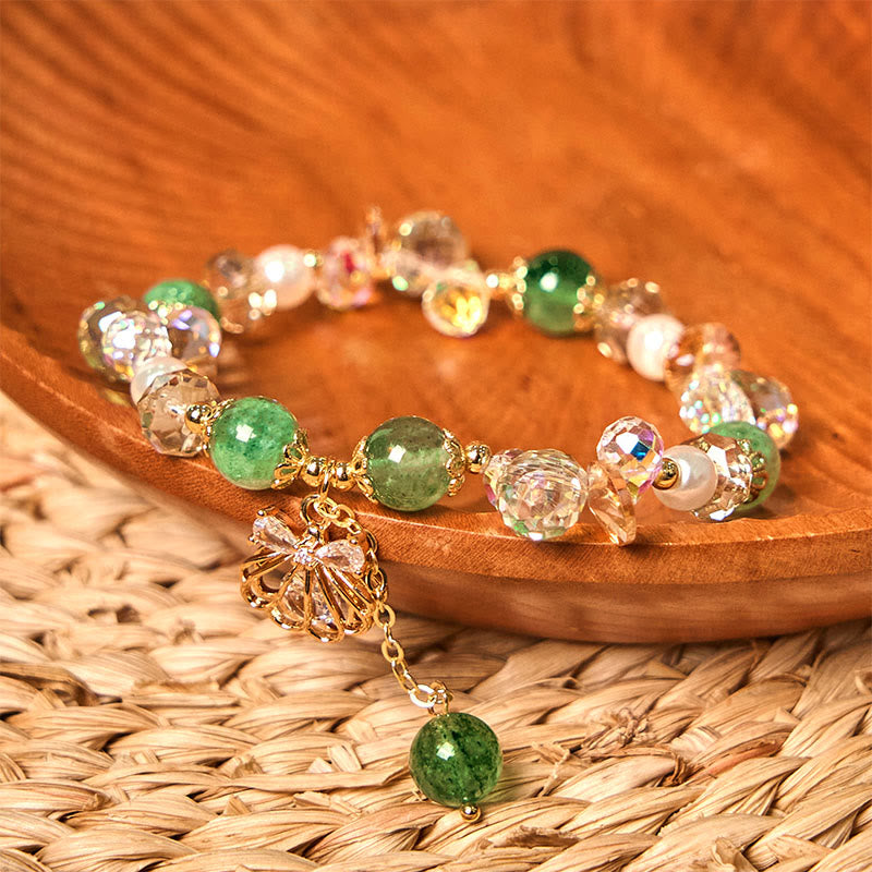 8mm Strawberry Quartz Pearl Bracelet for Healing and Love
