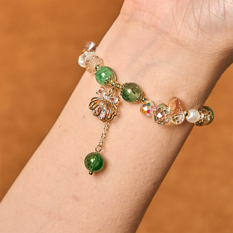 8mm Strawberry Quartz Pearl Bracelet for Healing and Love