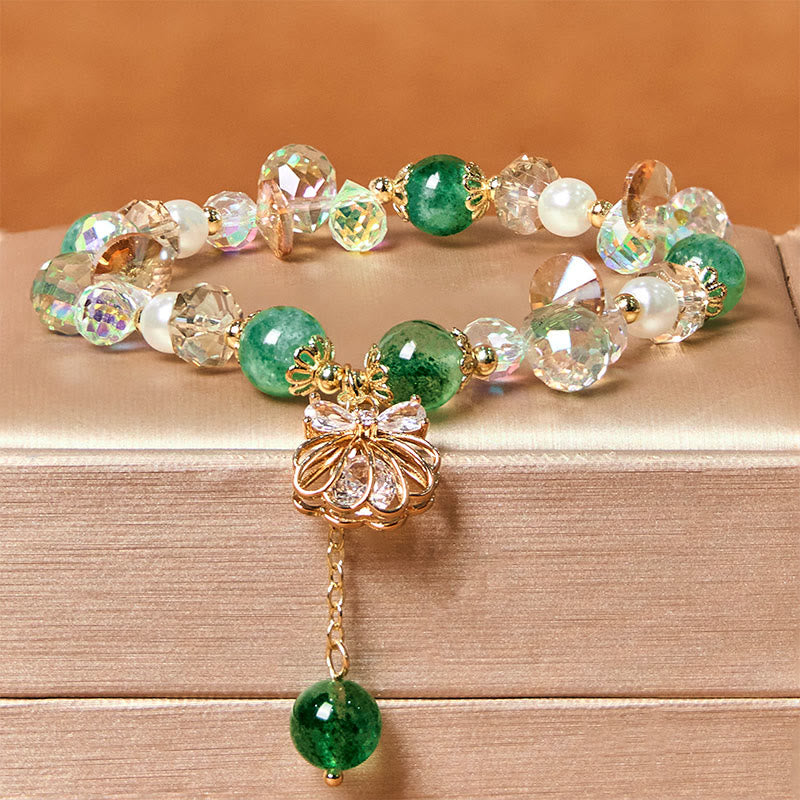 8mm Strawberry Quartz Pearl Bracelet for Healing and Love
