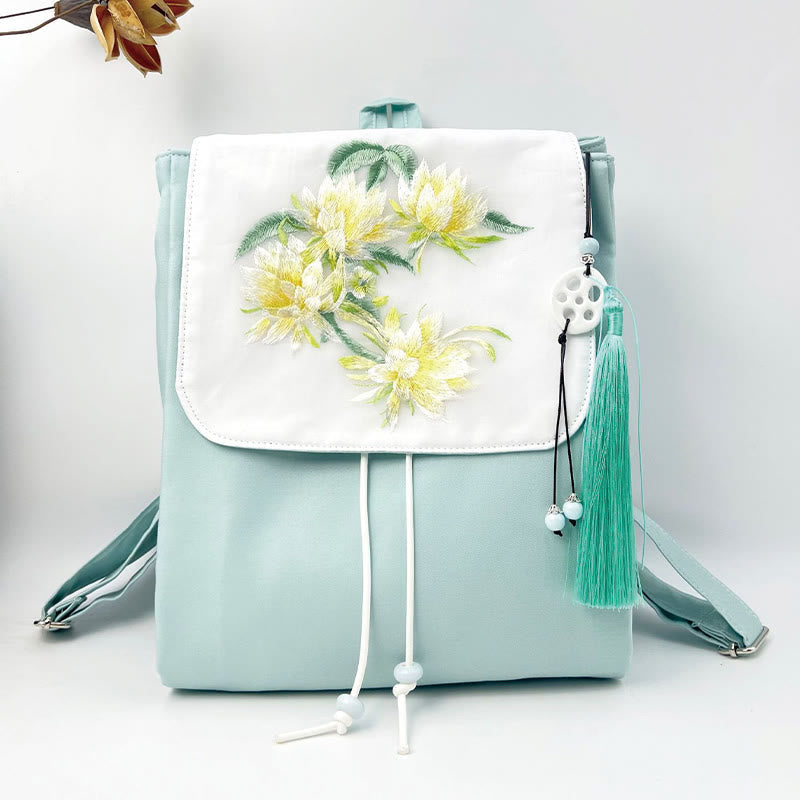 Blue Epiphyllum Canvas Backpack for Spiritual Accessories