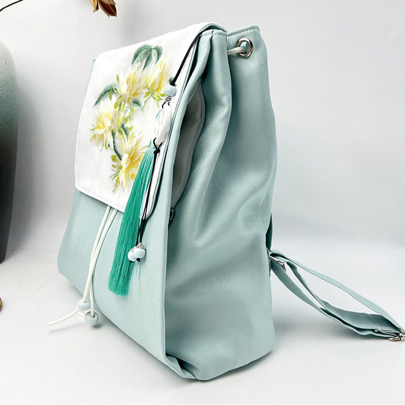 Blue Epiphyllum Canvas Backpack for Spiritual Accessories