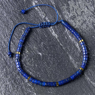 Bracelet spirituel réglable en lazurite de 4 mm pour un équilibre positif