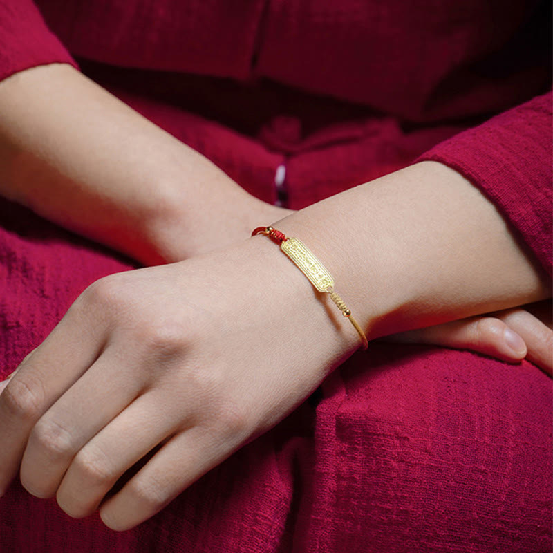 Red String Protection Bracelet 14K Gold