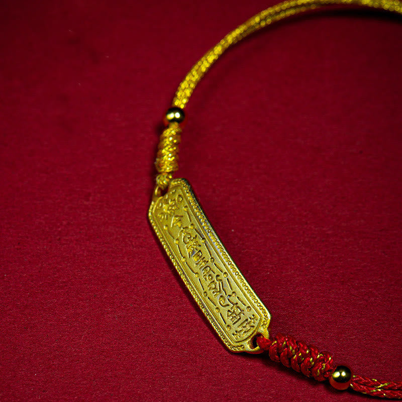 Red String Protection Bracelet 14K Gold
