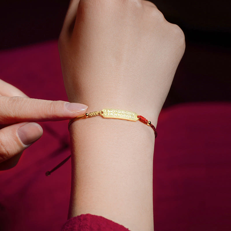 Red String Protection Bracelet 14K Gold