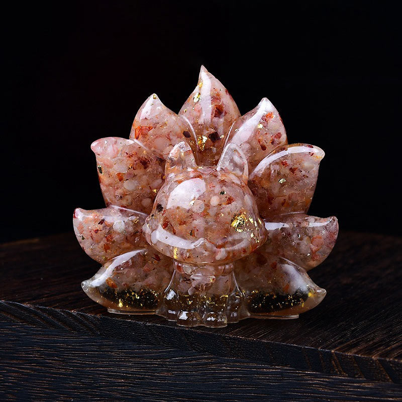 Amethyst 8.8cm Nine-Tailed Fox Spiritual Animal Figurine