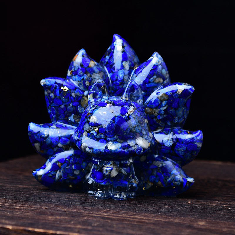 Amethyst 8.8cm Nine-Tailed Fox Spiritual Animal Figurine